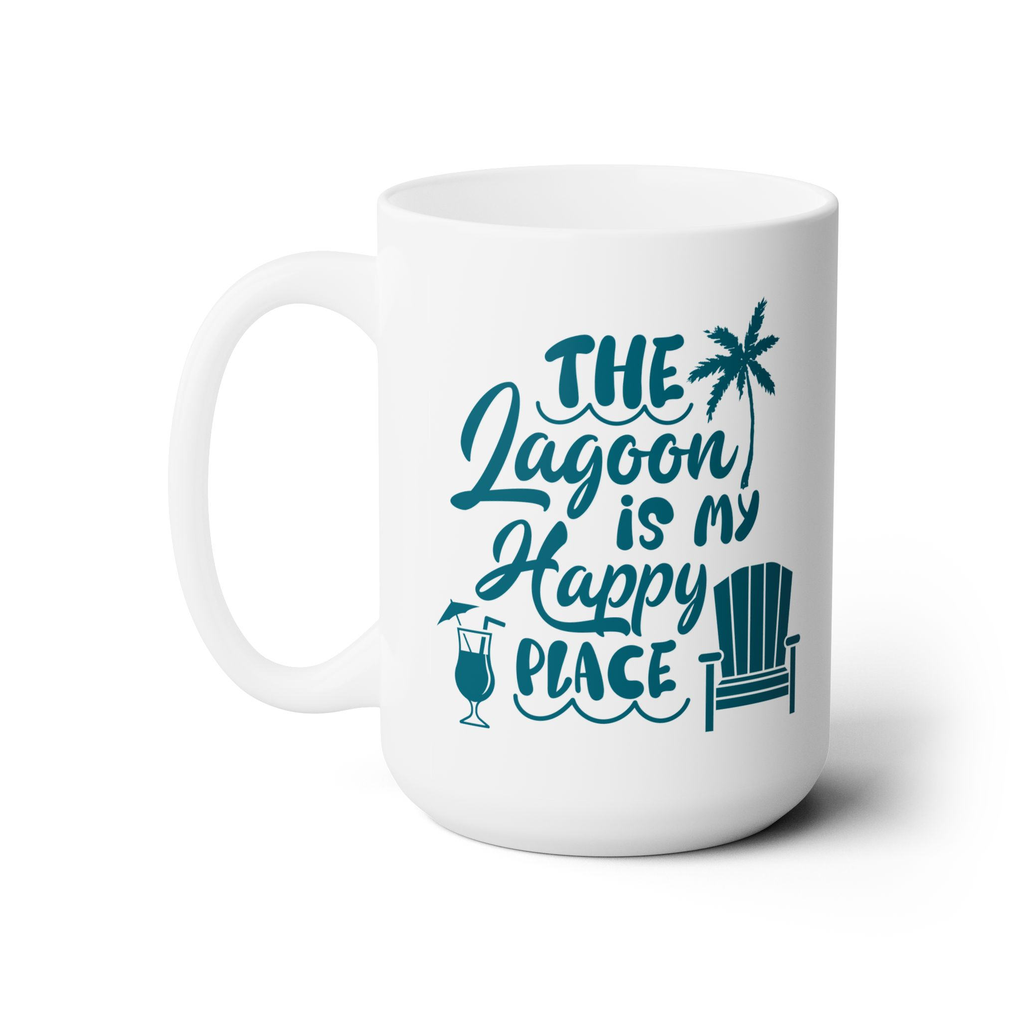The Lagoon Is My Happy Place Coffee Mug Ceramic Coffee Mug 15oz - Image 2